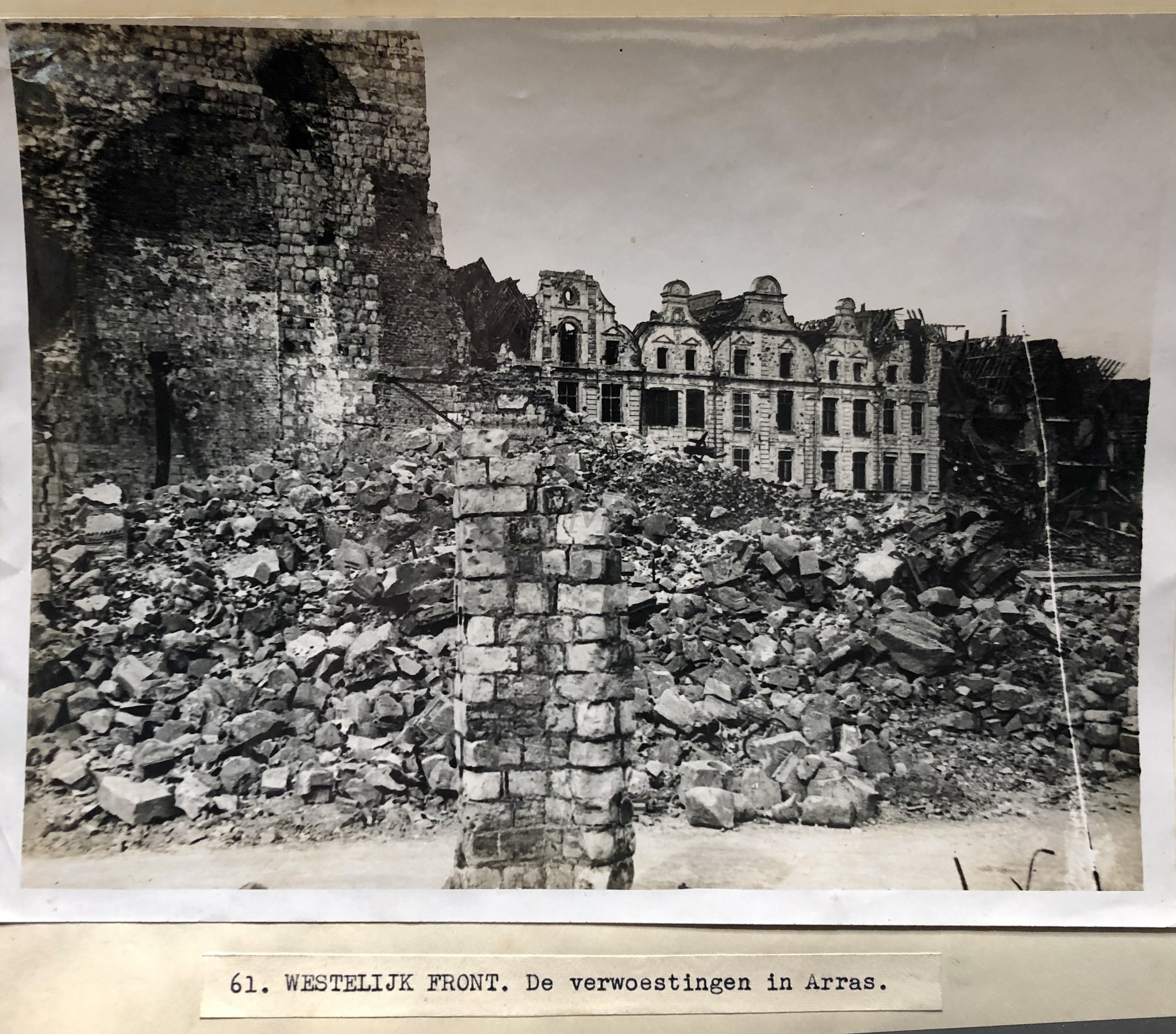 Press photo , WW1 Western front , remains in Arras