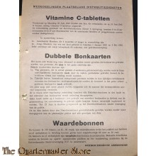 Medeelingen folder Plaatselijke Distributiediensten Amersfoort  25 juni 1945 Vitamine C