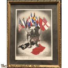 Framed Poster embleme de la Resistance  John Bull 1945