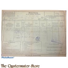 Abmeldung bei der polizeilichen Meldebehorde 1939 (Form for leaving city 1939)
