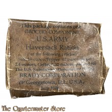 US Army package P1908 haversack grocery ration