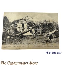 Postcard 1914 Duitsche verwoestingen in Frankrijk Boomen in Noyon (Oise) met dynamiet vernield