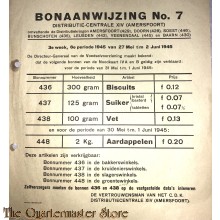 Bonaanwijzing no 7  Distributie-centrale XIV (Amersfoort) 3e week 6e periode 27 mei - 2 juni 1945