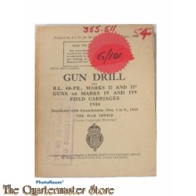 Manual Gun Drill for B.L. 60 PR. Marks II and II* Guns on Marks  IV and IVr  Field Carriages 1934