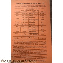 Bonaanwijzing no 8  Distributie-centrale XIV (Amersfoort) 2 t/m 4 juni 1945