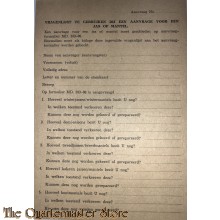 Vragenlijst te gebruiken bij een aanvrage voor een jas of mantel 1944