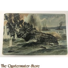 Postkarte WK1 Untergang eines Feindlichen Schiffes vor der Dardanellen