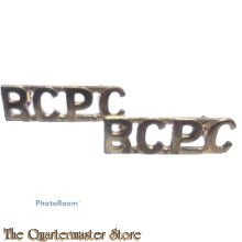 Shoulder titles Royal Canadian Postal Corps R.C.P.C. (brass)  1961-1980