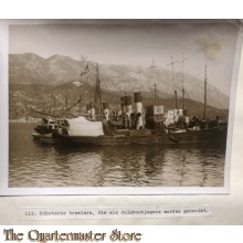 Press photo , WW1 Western front,  Schottish trawlers used as uboat hunters 