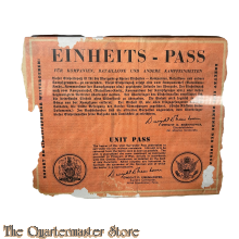 Leaflet / Flugblatt EINHEITS – PASS (Unit Pass)