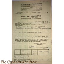 Formulier inschrijving Rijksbureau voor hout mei 1944 Amersfoort