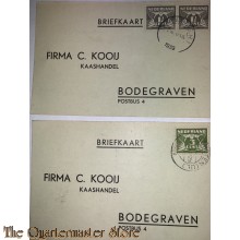 2x briefkaart C Kooij  Kaashandel Bodegraven 1939