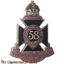 Cap badge 58th Inf Bat (The Essendon Coburg Brunswick Regiment)