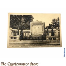 Postcard 1914-18 Ham (Somme) Monument sur Morte 4 oct 1925