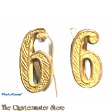 Wehrmacht shoulderboard numerals 6 (gold)