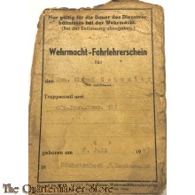 Wehrmacht-Fahrlehrerschein 1944 (WH Driver instructor Licence 1944)