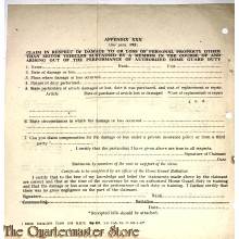 Claim in respect of damage to or loss of personal property  1942 
