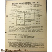 Bonaanwijzing no 10  Distributie-centrale XIV (Amersfoort) 5 t/m 6 juni 1945