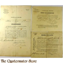 Oproeping tot Lotiing bewijs van inschrijving en oproepsbrief Nationale Militie 1893