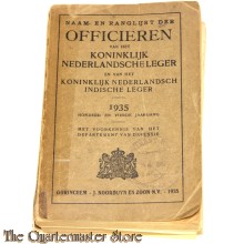Naam en rangenlijst der Officieren KL en KNIL 1935