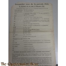 Bonnenlijst voor de 2e periode 1945 21 jan - 3 febr Overijssel