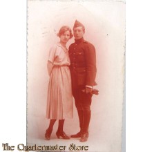 Studio portret 1921 Belgian soldier with wife