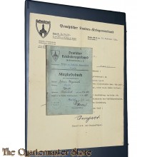 Mitgliedsbuch Deutscher Reichskriegerbund (Kyffhauserbund) 1936 mit Brief