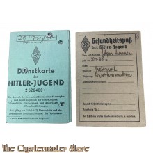 Set Dienstkarte und Gesundheitspass Hitlerjugend (Set HY membership booklets) 