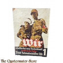 Framed small Propaganda “flugblatt” Wir schaffen dass neue Deutschland 1931