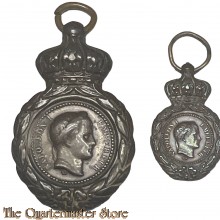 France - Medal plus miniature 1857 Napoleon I Emperor Campaign 1792-1815 
