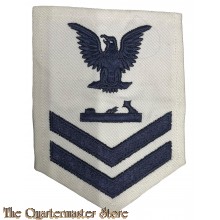 US Navy white rating badge Carpenter/woodworker boatswain 