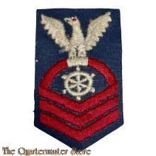 US Navy service dress blue rating badge for Quartermaster chief
