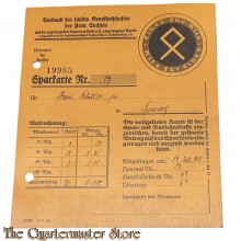 Sparkarte Verband der Landw. Genossenschaften der Prov. Sachsen 