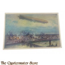 Postkarte/Postcard 1916 Deutscher Luftflotten-verein, Luftschiff Schutte-Lanz Warschau Bombardierend
